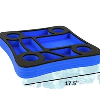 Plateau flottant pour jeux ou cartes, pour piscine ou fête sur la plage, flotteur de détente durable en mousse XPE, porte-gobelets, flotteurs de piscine pour enfants