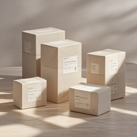 Boîte cosmétique personnalisée de luxe en carton style cartonnette, marron/blanc, pour crème et soins de la peau, avec pelliculage mat, carton pliable recyclable