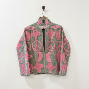 Veste en laine brodée vintage, col rond, manches longues, motif Suzani, vêtements d'extérieur d'hiver pour femmes, grande taille, écologique - Product Image 1