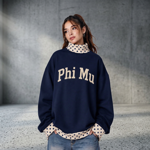 Sweat-shirt à col roulé oversize pour adultes et jeunes, à pois, avec lettres, coupe classique, meilleur matériau, col montant, disponible dans toutes les couleurs et tailles - Product Image 2