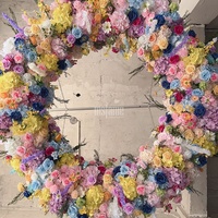 MSFAME Plantes et fleurs artificielles, arrangement coloré pour décoration de plafond de mariage, fleurs en soie suspendues rondes
