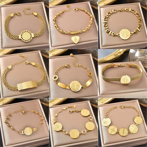 สร้อยข้อมือสแตนเลสชุบทอง 18k ลายโซ่แบบวินเทจสำหรับผู้หญิง ประดับจี้พระเยซู ศาสนาคริสต์นิกายคาทอลิก ขายส่ง - Product Image 3