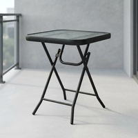 Table pliante en verre pour jardin, terrasse, balcon, pique-nique en plein air, vente chaude