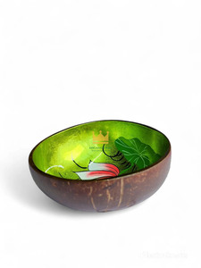 Artist Painted <b>Coconut</b> <b>Shell</b> Bowls with Lacquer Interior Durable Natural Serving Bowls for Cereal Snacks and Healthy Dining - Product Image 3