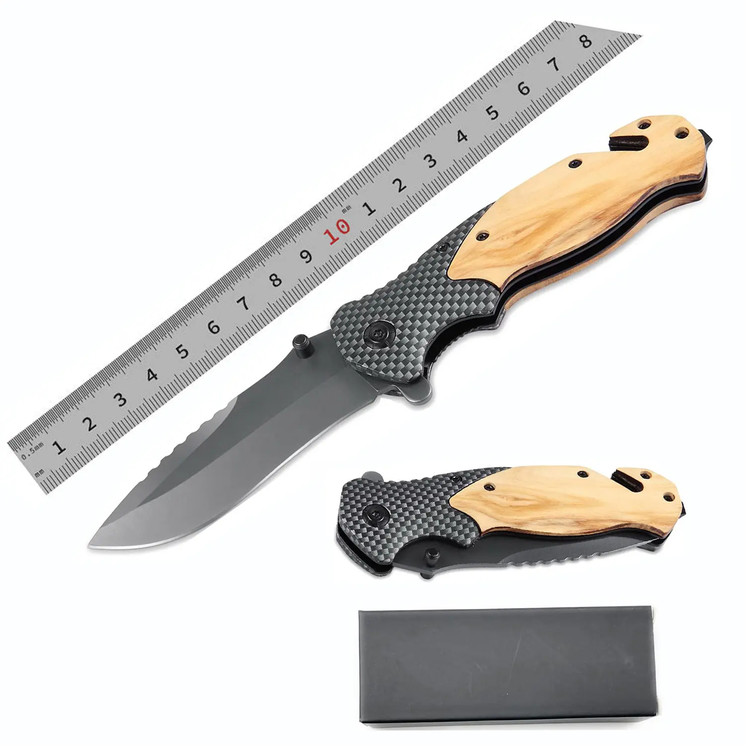 Hot Selling Outdoor Tools Wood Pocket Wooden Knife Camping Hunting Pocket Outdoor Folding Knife