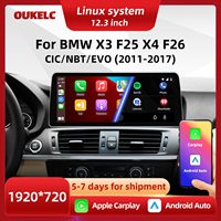 Lecteur sans fil CarPlay et Android Auto de 12,3 pouces avec navigation pour BMW X3 F25/X4 F26 compatible avec le tableau de bord