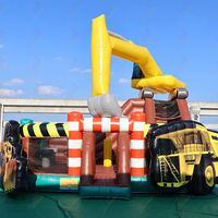 Zhenmei Construction Excavatrice Gonflable Videur Glissière Combo Chariot Élévateur Chargeur Bulldozer Maison de Rebond Château Sautant