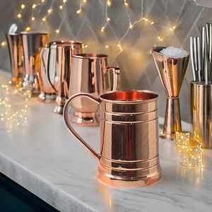 PARIJAT Artisanat 18 oz Moscou Mule Cuivre Tasses avec Poignée en Cuivre Massif Conception Simple Son Hers Cadeau - Product Image 1