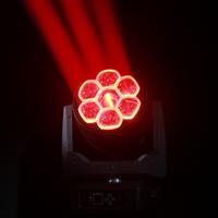 Nouvelle Lampe de Scène à Tête Mobile LED RGBW 7x60W Zoom Magic Bee Eye Beam IP33 8000K en Alliage d'Aluminium DMX512/Activée par le Son