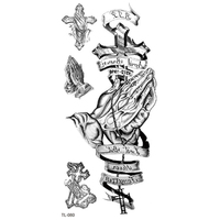 BXTAT TL079-TL084 autocollants de tatouage temporaire dentelle bas dos croix aigle renard fisn fleur Cupidon Angle arbre aile Cage papier pour corps