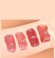 Vendor jelas Label pribadi Lip Gloss kustom bunga kosmetik Mineral cair Makeup tahan air Lip Gloss wanita Bibir Makeup Kecantikan