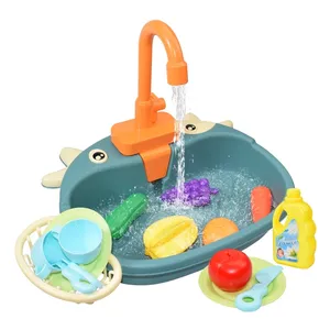 Kids Electric Dishwasher Kitchen Sink Toys For Kids Pretend Play Kitchen Food Educational Toys For Girls Kitchen Play House Toy