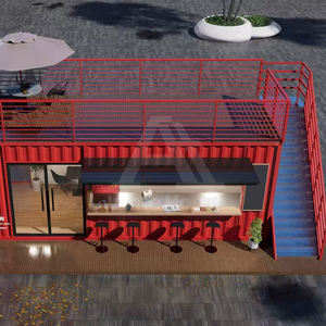 Maison conteneur modulaire à deux étages pour influenceurs, avec façade commerciale, utilisable comme boutique ou hall d'exposition, pour petite ville - Product Image 4