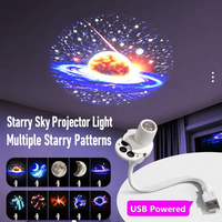 Projecteur d'étoiles Veilleuse USB Rotatif à 360° avec Motifs Planétaires pour Chambre d'Enfant, Fête, Cadeau, Décoration de Chambre