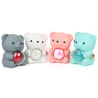 Coffret Cadeau de Noël 2024 en Gros : Ours en Roses Éternelles, Boîte de Roses Préservées, Boîte à Bijoux pour Petite Amie, Fête des Mères