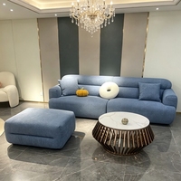 Ensemble de canapés modernes avec chaise longue détachable, tissu moelleux, modulaire, écologique, imperméable, facile à nettoyer, personnalisable, meubles pour la maison