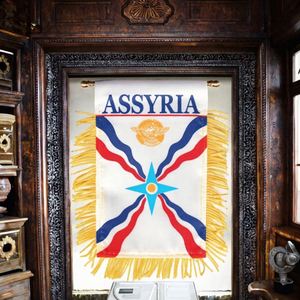 Bandera de Asiria, Imperio Asirio, Bandera de Doble Cara, Mini Banderas Colgantes, Poliéster de Alta Calidad, Impresión Digital - Product Image 3