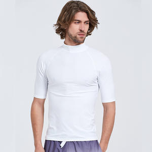 Rashguard personnalisé à manches courtes et à séchage rapide <span class=keywords><strong>Mma</strong></span> Bjj Uv Upf 50 + hommes chemises de compression chemise de surf Rash Guard pour hommes - Product Image 5