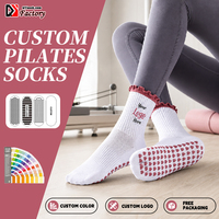 Chaussettes de yoga pour femme 100 % coton, sans couture, antidérapantes, pour Pilates, écologiques, séchage rapide, respirantes, absorbant la transpiration, couleur unie