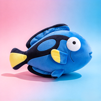 Peluche personnalisée de poisson-tang bleu, jouet en peluche amusant et mignon d'animal marin, pendentif porte-clés pour les passionnés de pêche