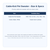 Pull en tricot torsadé lavable pour chien avec col rabattable, confortable et tricoté pour petits chiens, vêtements chauds