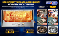 Nouvelle Machine de Nettoyage Ultrasonique Électrique pour Pièces Moteur de Garage, 22L, 480W/500W, 40kHz, 8 Transducteurs, Réservoir en Acier Inoxydable, Minuteur Numérique