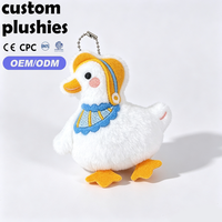 Porte-clés en peluche Canard Adorable en Promotion – Breloque Canard Souriant avec Broderie pour Cadeau