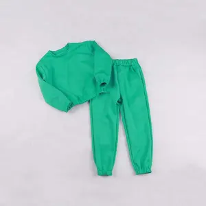 儿童服装设计师婴儿服装套装绿色秋季针织冬季儿童服装100% 棉2022私人标签婴儿服装
