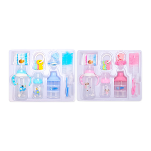 Coffret Cadeau de Biberons <span class=keywords><strong>pour</strong></span> Nouveau-né, Ensemble de 8 Pièces, <span class=keywords><strong>Biberon</strong></span> en Silicone PP Sans BPA <span class=keywords><strong>pour</strong></span> Mère et Bébé - Product Image 1