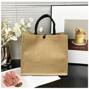 Sac fourre-tout en toile de coton personnalisé en gros, vierge, réutilisable, avec impression en typographie - Product Image 2