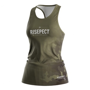 Camiseta sin mangas de camuflaje para mujer con espalda cruzada, de secado rápido, elástica, sin mangas, ropa deportiva de fitness, ajuste ceñido para entrenamiento - Product Image 1