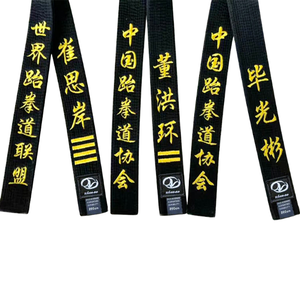 Cinturones de Artes Marciales Negros Bordados Personalizados Unisex para Judo, <span class=keywords><strong>Karate</strong></span> y Taekwondo - Product Image 3