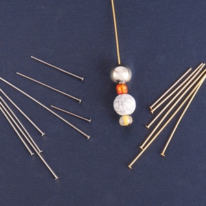 Stainless Steel T Pin Head Pin | PVD Gold Plated DIY Jewelry <b>Making</b> Findings <b>Beading</b> Pins for Necklace <b>Bracelet</b> Handmade Craft - Product Image 1