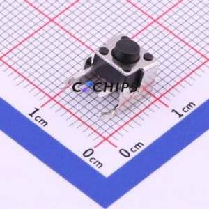 TS-1002N-BR05016 Tactile Switch Bent Lead Through Hole-4P,6x6mm Single Pole Single Throw Round Button 1.6N Right Angle Insert - Product Image 1