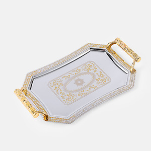 Nouveau plateau de fruits en acier inoxydable sculpté en or pour café <span class=keywords><strong>Restaurant</strong></span> occidental pour Dessert pâtisserie affichage décor à la maison cadeau de mariage fête - Product Image 5