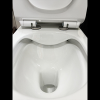 Ensemble WC moderne en céramique à double chasse sans bride, deux pièces, à poser au sol, siphon en P avec abattant pour salle de bain