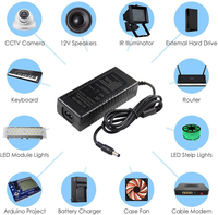 Adaptateur d'alimentation à découpage KC KC1205 60W AC/DC 12V 5A avec prises UK/US/EU et câble de 1,2 m en ABS pour utilisation sur ordinateur de bureau