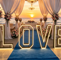 Lettre LED pliable pour mariage, grand panneau lumineux LOVE RVB pour scène