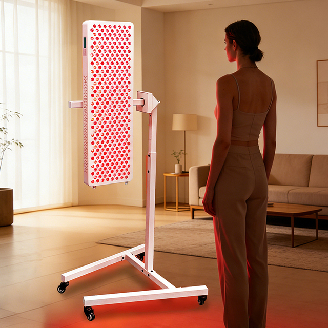 REDSKY Pulsed Red Therapy Light 1500W Multi-Wavelength Infrared LED Light Therapy Panel with Wheel Stand