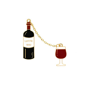 OEM/ODM personalizado japonés y coreano lindo aleación goteo aceite sombrero alfileres vino tinto cerveza café y jugo esmalte insignia - Product Image 1