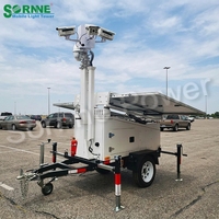 SORNNE Système de sécurité CCTV mobile sur remorque solaire 9M avec caméra 4G et panneau solaire