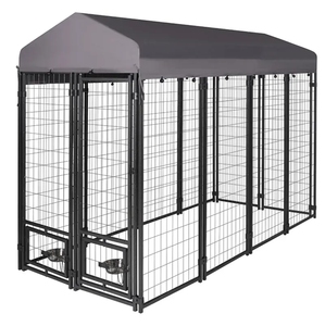 Bangke büyük açık köpek kulübesi köpek kalem oyun parkı evi UV dayanıklı Oxford bez çatı ve güvenli kilit ile çelik çit - Product Image 1