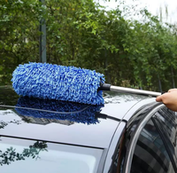 Kit de nettoyage de lavage de voiture en microfibre longue poignée rétractable dépoussiéreur cire vadrouille plumeau avec brosse rétractable