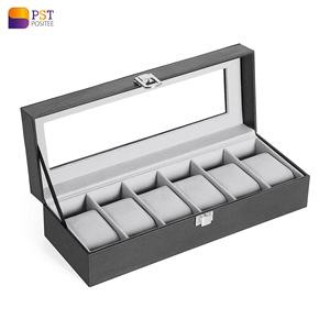 6 Grids Pu Leather Watch Case Holder Organizer Storage Box For Quartz Watches Jewelry Boxes Display Best Gift