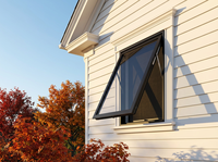 Ventana de Aluminio de Lujo con Marco Delgado, Diseño Minimalista de Alta Gama con Apertura Superior para Dormitorio Principal, Triple Acristalamiento