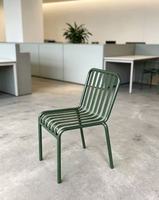 Chaise d'extérieur en acier métallique pour jardin, salle à manger, hôtel
