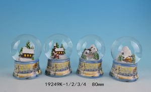 Bola de Nieve Navideña con Papá Noel en Trineo, de Cristal, Regalo Navideño, Decoración de Cerámica para el Hogar, Compatible con OEM - Product Image 6