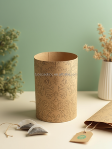 Tubo de papel Kraft ecológico personalizado, cilindro reciclable y biodegradable, embalaje de cartón para granos de té y café - Product Image 2