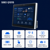 Panel de Control Inteligente para el Hogar Android 15 de 10.1 Pulgadas con POE, Tablet de Montaje en Pared RK3566, Wi-Fi 6, 2 GB, 16 GB, Pantalla Táctil, RS485