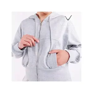 Vetega <b>Women's</b> Gray <b>Hoodie</b> With Pockets Drop Shoulder Long Sleeve Casual Knitted Polyester <b>Sweatshirt</b> Autumn Wear - Product Image 5